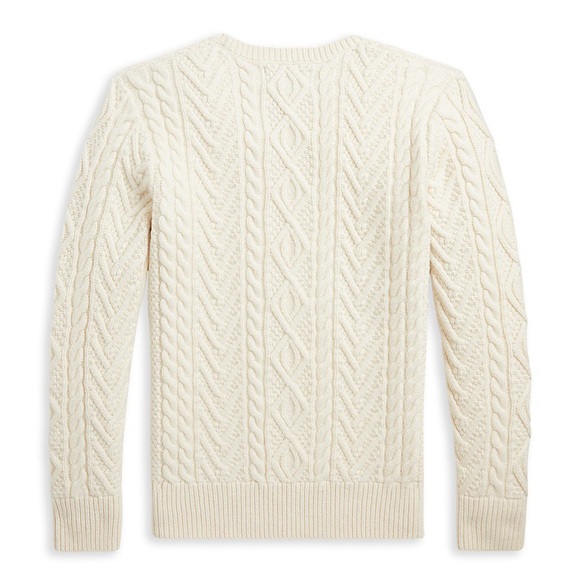 NWT Polo Ralph Lauren Boy’s Aran-Knit Wool-Blend Sweater Size XL - Picture 2 of 8